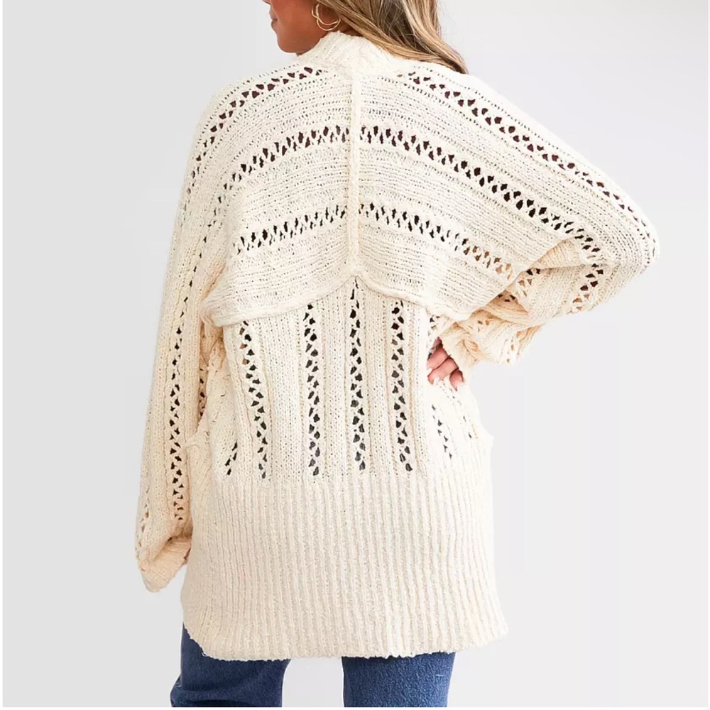 Free People Cream Button-Front Cardigan - Picture 2 of 8